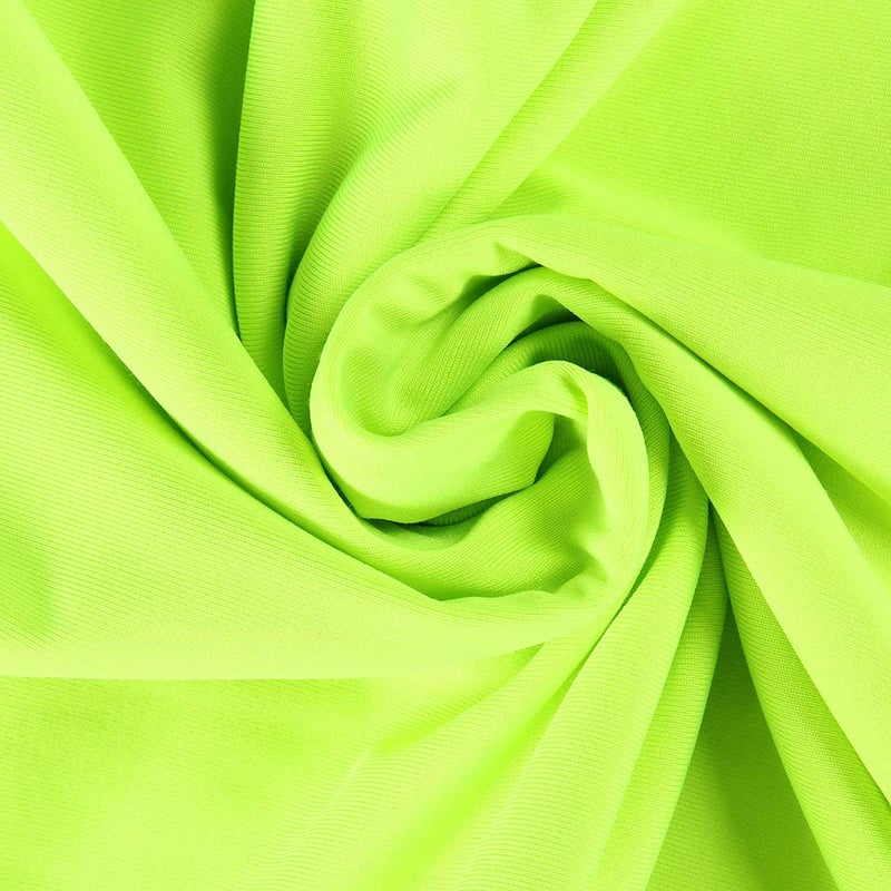 PRIMODA Women's Sexy Neon Asymmetrical Spaghetti Strap Dress Deep V-Neck Sleeveless Bodycon Midi Club Dress (XL, Neon-Green) - Image 5